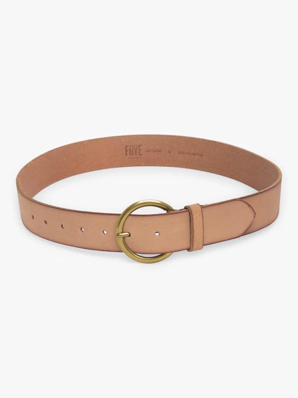 FRYE genuine Leather Round-Buckle Belt - Tan